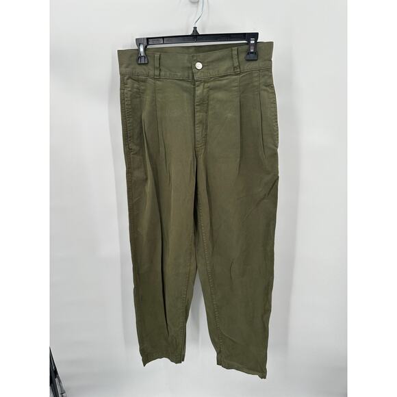 EDWIN NWT Isla Olive Green Pleated Barrel Trouser Pant // 30 - Picture 6 of 13